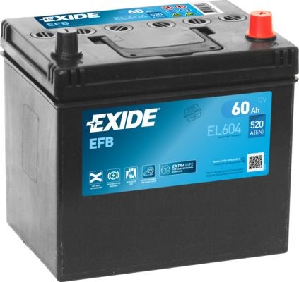 EL604 (005EFB) EXIDE EL604 Start-Stop Batterie 12V 60Ah 520A B0 D23  Batterie EFB