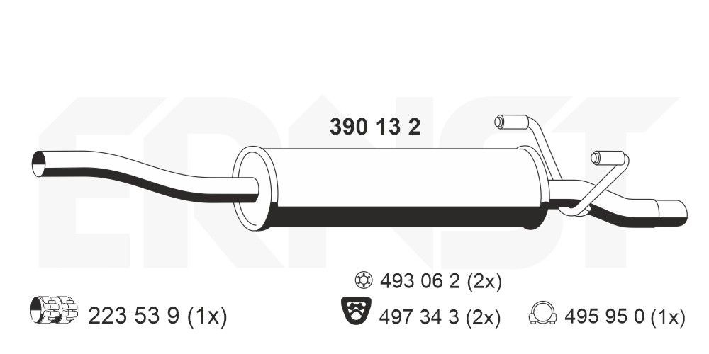 ERNST Middle silencer 390132 Mercedes-Benz SPRINTER 2021