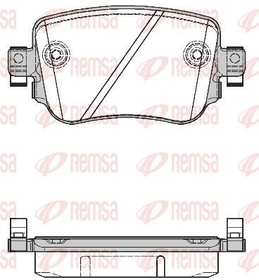 REMSA 1549.08 Brake pad set Rear Axle, with adhesive film, with accessories, with spring