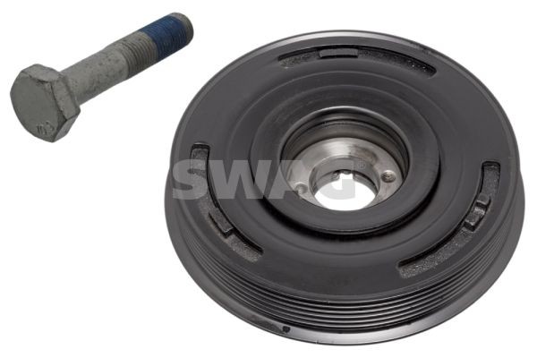 SWAG 62 93 3782 Crankshaft pulley 6PK, Ø: 162mm, Number of ribs: 5, with screw