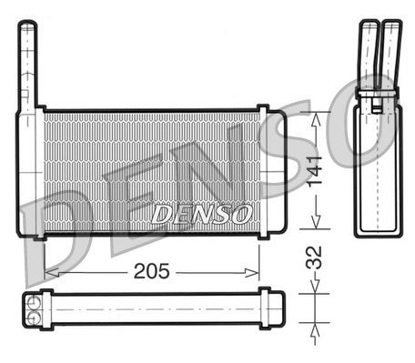 DENSO DRR10010 Heater matrix Core Dimensions: 205x141x32