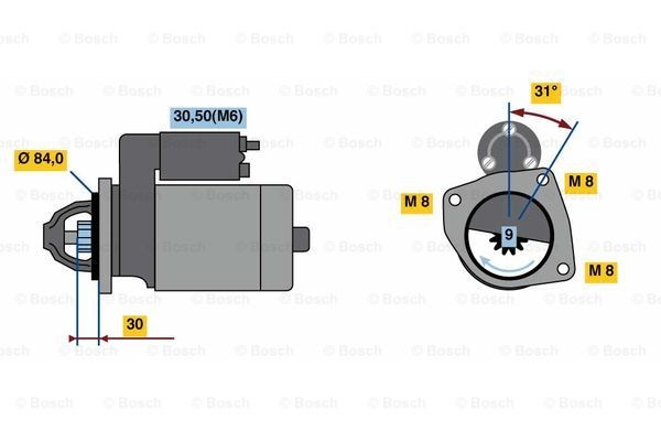 BOSCH Starter motors 0 001 109 365 for IVECO Daily