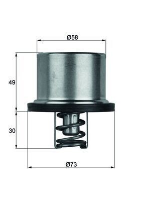 THD 1 86 MAHLE ORIGINAL Coolant thermostat IVECO Opening Temperature: 86°C, with seal