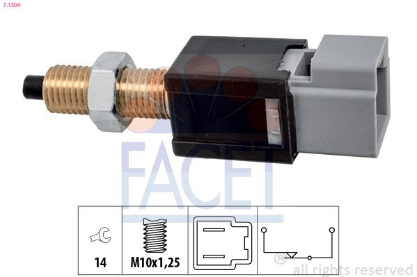FACET 7.1304 Brake Light Switch Mechanical, M10x1,25, Made in Italy - OE Equivalent