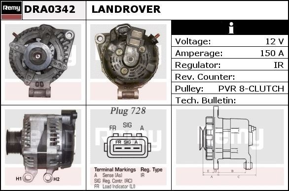 DELCO REMY DRA0342 Alternator LAND ROVER experience and price