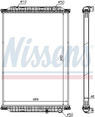 NISSENS Aluminium, 990 x 689 x 48 mm, without frame, Brazed cooling fins Radiator 637850 buy