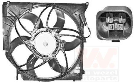 VAN WEZEL 0680746 Fan, radiator with radiator fan shroud, Brushless Motor, with electric motor
