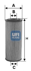UFI Filter Insert Inner Diameter 2: 23,5mm, Ø: 84mm, Height: 135mm Oil filters 25.131.00 buy