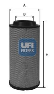 UFI 373mm, 157mm, Filter Insert Height: 373mm Engine air filter 27.516.00 buy