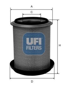 UFI 27.638.00 Air filter 297mm, 236, 257mm, Filter Insert