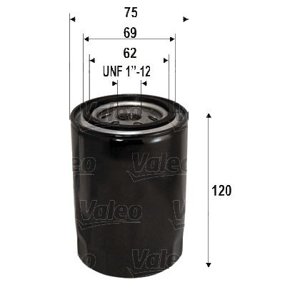 VALEO: Original Ölfilter 586103 (Innendurchmesser 2: 71mm, Innendurchmesser 2: 62mm, Ø: 76mm, Ø: 76mm, Höhe: 119mm)