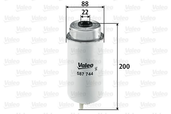VALEO 587744 Fuel filter Spin-on Filter, 19mm