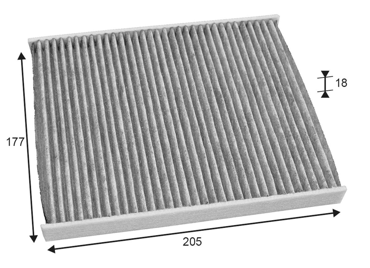 VALEO Activated Carbon Filter, 205 mm x 177 mm x 17 mm, CLIMFILTER PROTECT Width: 177mm, Height: 17mm, Length: 205mm Cabin filter 715723 buy