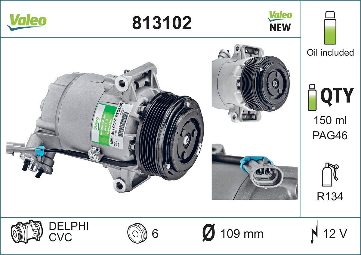 VALEO 813102 Air conditioning compressor OPEL experience and price