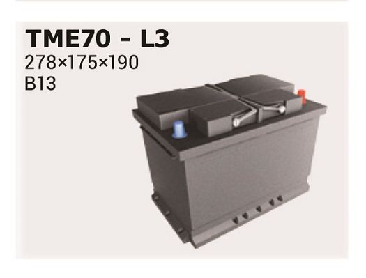 IPSA TME70 Battery 12V 70Ah 760A B13 Lead-acid battery