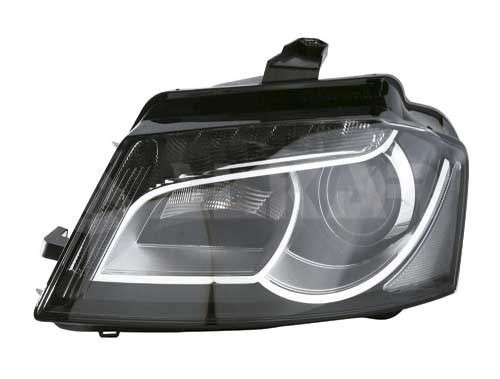 2765500 ALKAR Headlight AUDI Left, D3S, LED, PSY24W, with daytime running light, with electric motor, Housing with black interior