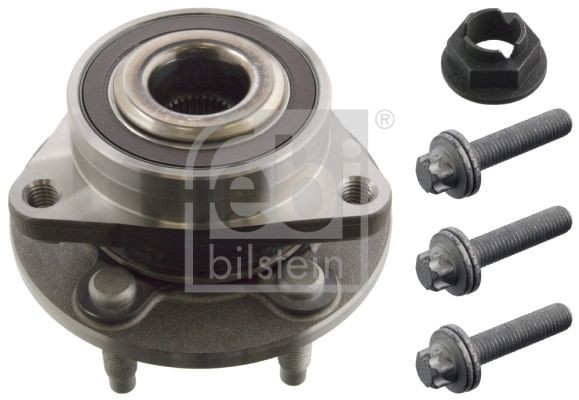 FEBI BILSTEIN 40098 Wheel bearing kit Front Axle Left, Front Axle Right, with attachment material, Wheel Bearing integrated into wheel hub, with integrated magnetic sensor ring, with ABS sensor ring, with wheel hub, 136 mm, Angular Ball Bearing