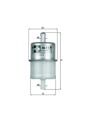 77637887 MAHLE ORIGINAL In-Line Filter, 8mm, 8,0mm Height: 100,0mm Inline fuel filter KL 11 OF buy