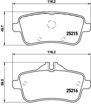 BREMBO Brake pads rear and front Mercedes W166 new P 50 101