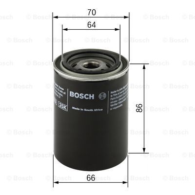 F026407025 Oil filter F026407025 BOSCH M 20 x 1,5, with one anti-return valve, Spin-on Filter