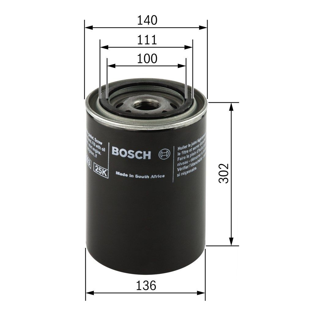 P 7056 BOSCH Spin-on Filter Ø: 140mm, Height: 302mm Oil filters F 026 407 056 buy