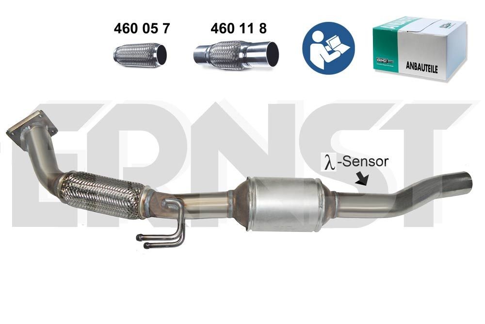 ERNST Set 753914 Catalytic converter Euro 4, with mounting kit, Length: 1080 mm