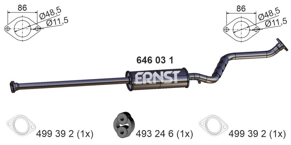 ERNST 646031 Middle silencer HYUNDAI experience and price
