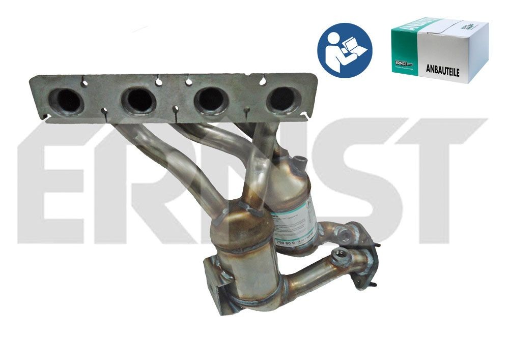 Catalytic convertor ERNST Set Euro 4, with mounting kit, Length: 700 mm - 759809