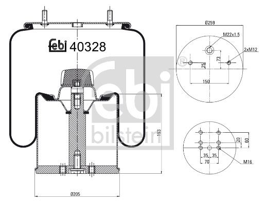 FEBI BILSTEIN 40328 Boot, air suspension 0542941281