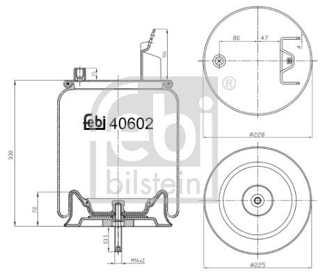 FEBI BILSTEIN 40602 Federbalg, Luftfederung für VOLVO FH 16 II LKW in Original Qualität