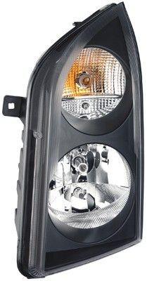 HELLA 1ER 011 592-071 Headlight Left, H7/H7, P21/5W, PY21W, FF, 12V, with daytime running light, with low beam, with indicator, with high beam, for left-hand traffic, with motor for headlamp levelling, with bulbs