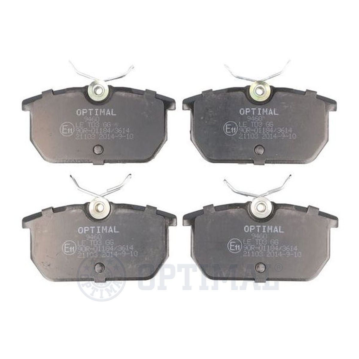 21103 OPTIMAL Rear Axle, not prepared for wear indicator Height: 44,4mm, Width: 87,3mm, Thickness: 14,4mm Brake pads 9460 buy