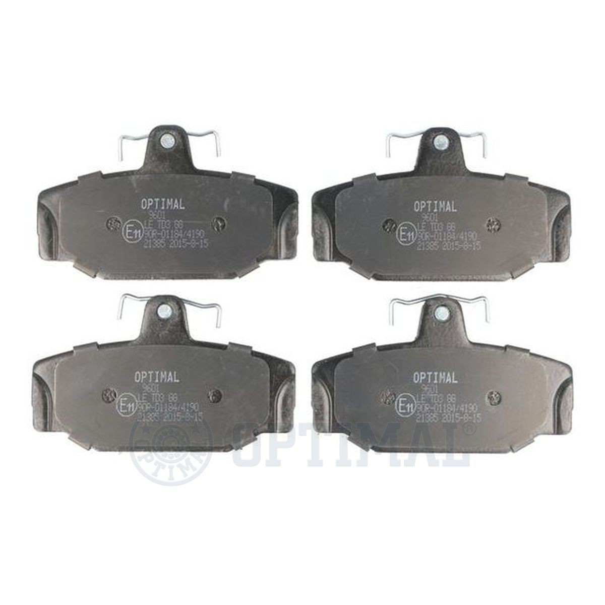 21385 OPTIMAL Rear Axle Height: 53,5mm, Width: 90mm, Thickness: 13,3mm Brake pads 9601 buy