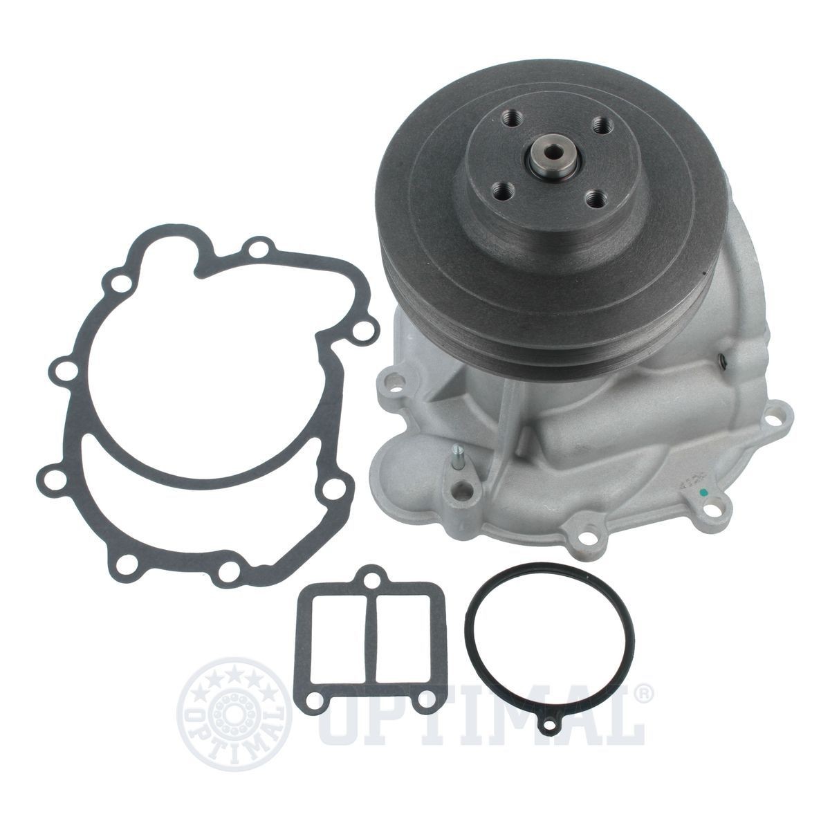 OPTIMAL AQ-1377 Water pump with double pulley, with gaskets/seals, Mechanical