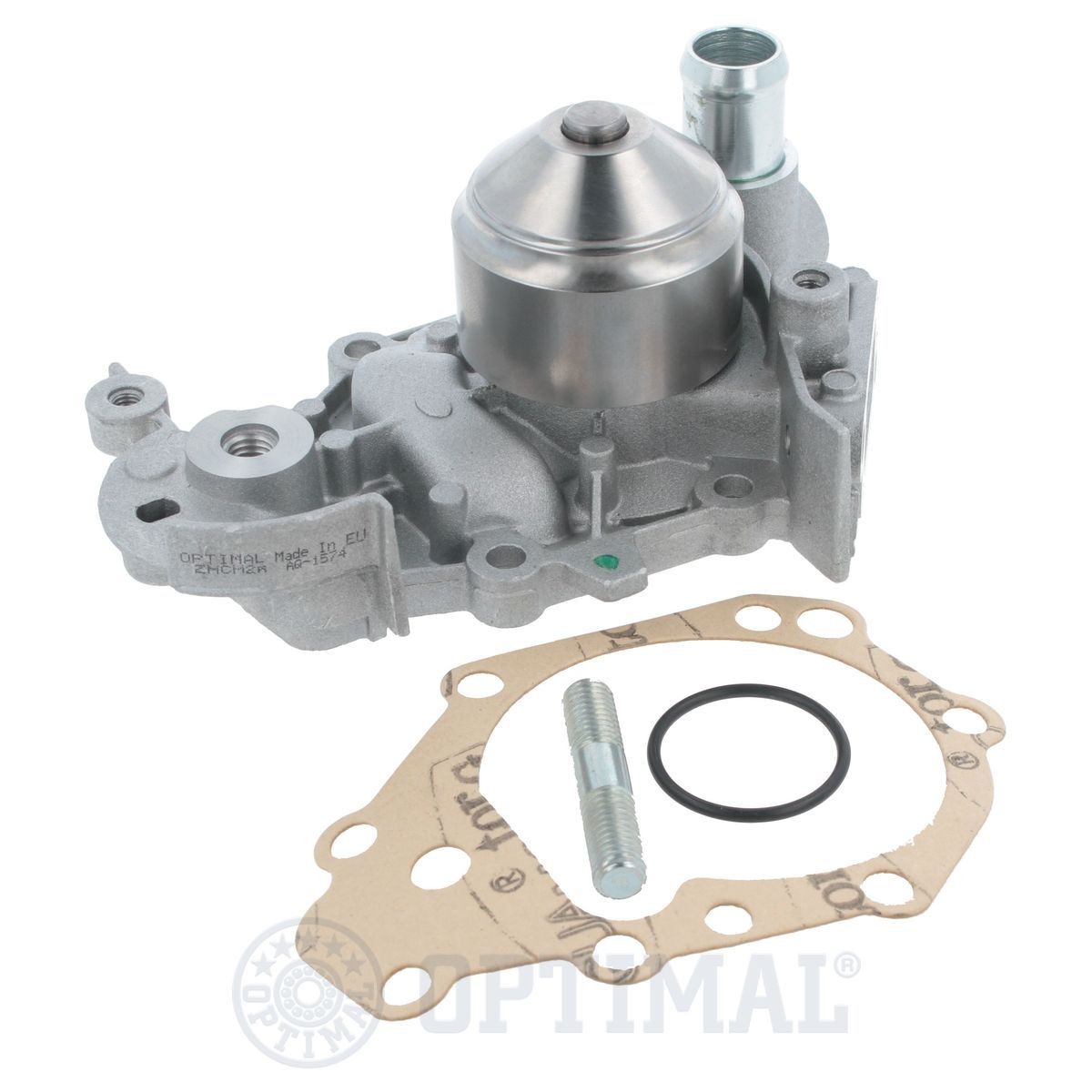 OPTIMAL AQ-1574 Water pump with belt pulley, with accessories, with gaskets/seals, with bolts/screws, Belt Pulley Ø: 56 mm
