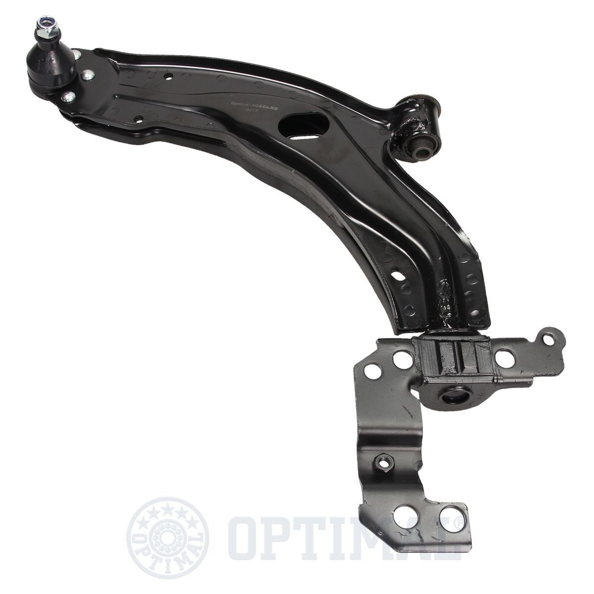 OPTIMAL with holder, with ball joint, with rubber mount, Front Axle, Left, Control Arm, Sheet Steel, Cone Size: 13,6 mm Cone Size: 13,6mm Control arm G6-1303 buy
