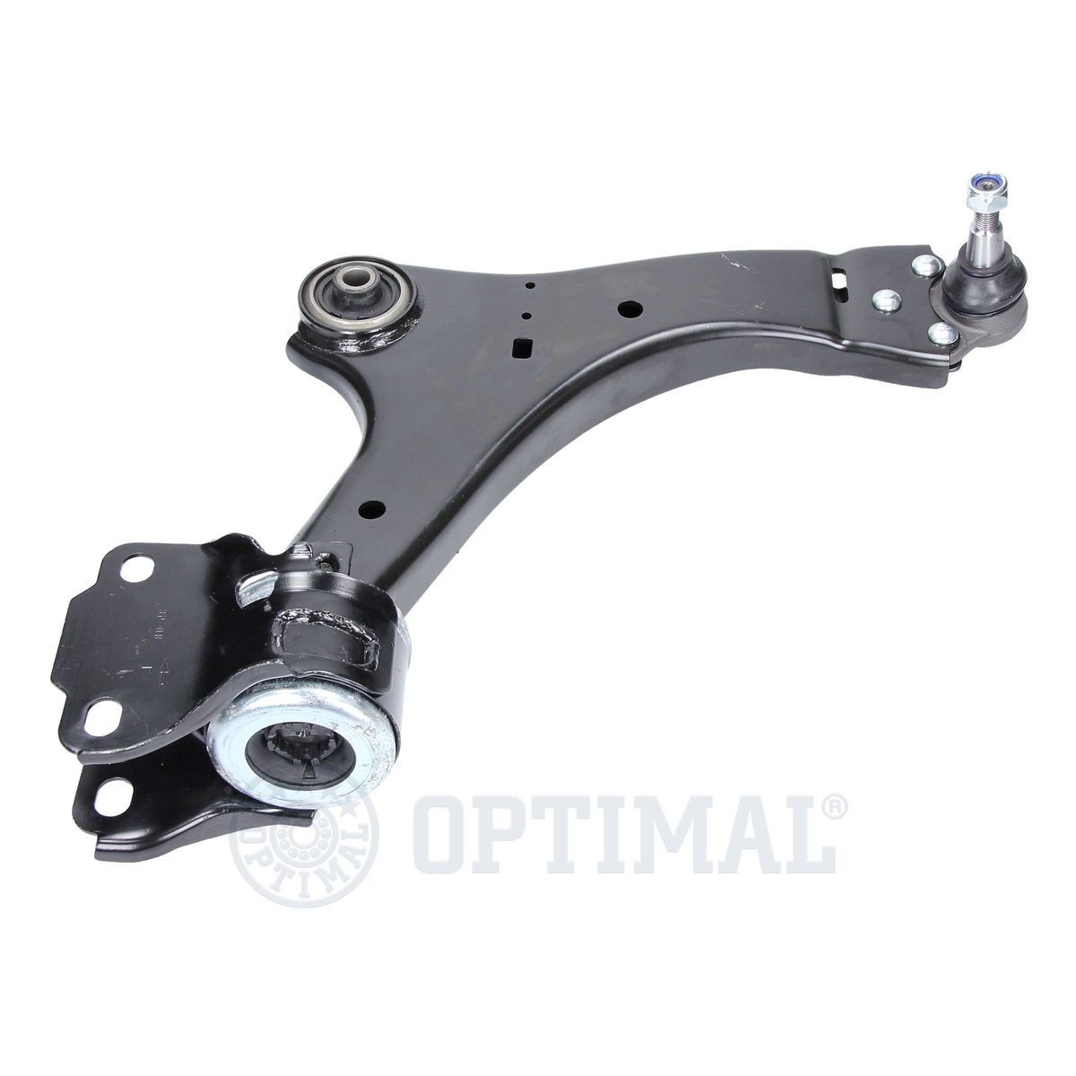 OPTIMAL G6-1385 Suspension arm with holder, with ball joint, with rubber mount, Right, Lower, Front Axle, Control Arm, Sheet Steel, Cone Size: 18 mm