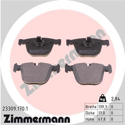 23309.170.1 Bremsklötze & Bremsbelagsatz ZIMMERMANN in Original Qualität
