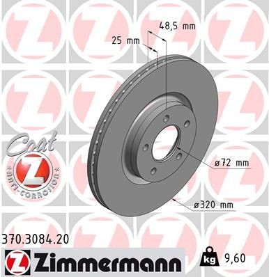 ZIMMERMANN COAT Z 370.3084.20 Brake disc B37F-3325X-A