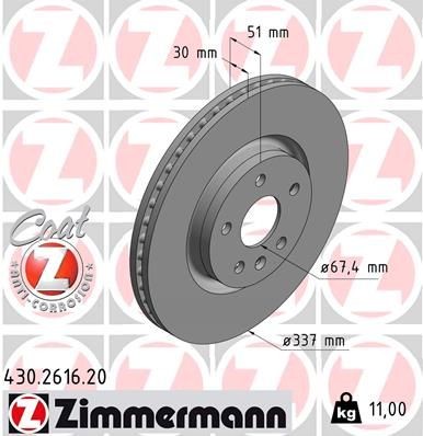 Great value for money - ZIMMERMANN Brake disc 430.2616.20