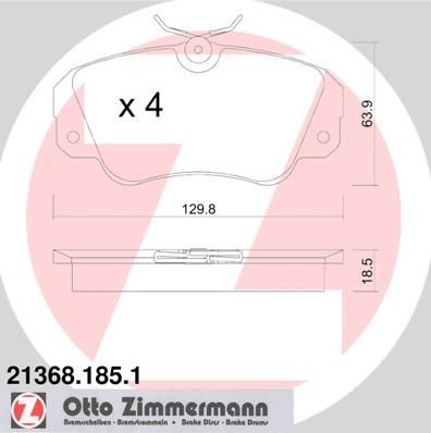 Original ZIMMERMANN 21368 Brake pad set 21368.185.1 for OPEL SENATOR