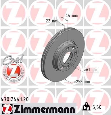Original ZIMMERMANN Disc brake set 470.2441.20 for MERCEDES-BENZ CITAN