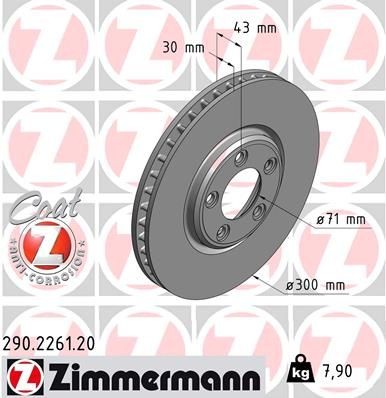 Original ZIMMERMANN Sport-Bremsscheiben 290.2261.20 für JAGUAR S-TYPE