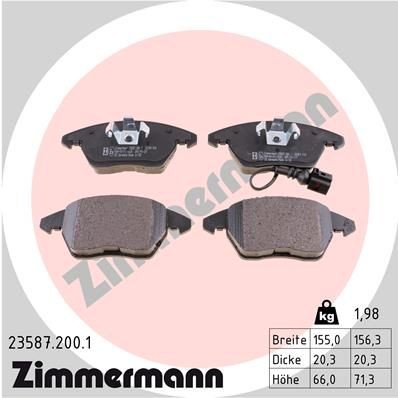 ZIMMERMANN Brake pad set, disc brake 23587 buy online