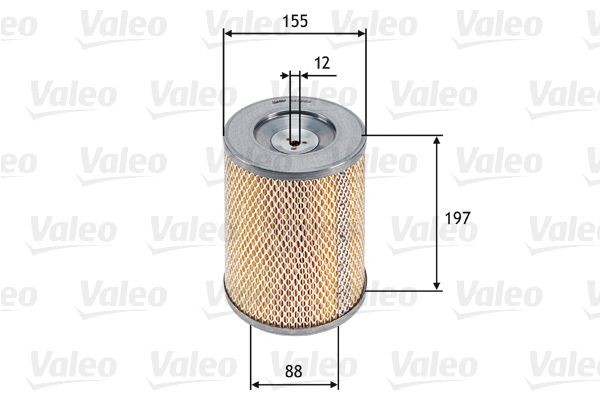 VALEO 585666 Air filter 197mm, 155mm, Filter Insert
