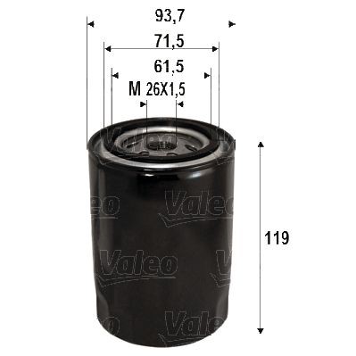 VALEO 586090 Engine oil filter M26x1.5, Spin-on Filter