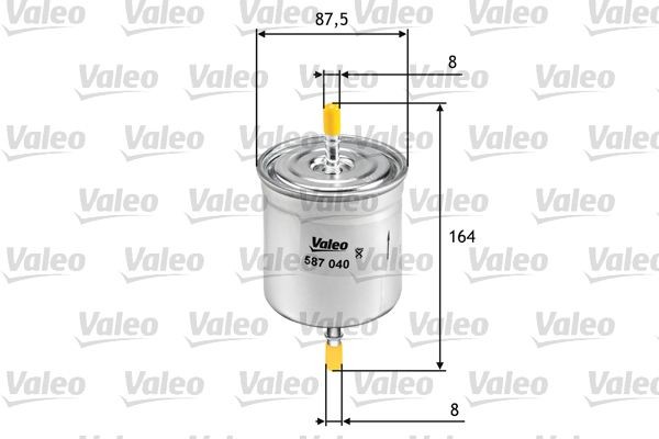 VALEO 587040 Fuel filter In-Line Filter, 8mm, 8mm
