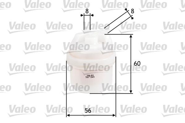 VALEO In-Line Filter, 8mm, 8mm Height: 60mm Inline fuel filter 587049 buy