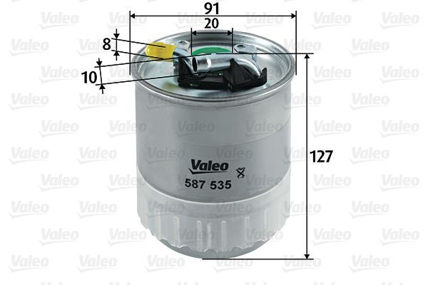 VALEO 587535 Filtro carburante Filtro per condotti/circuiti, 10mm, 8, 20mm