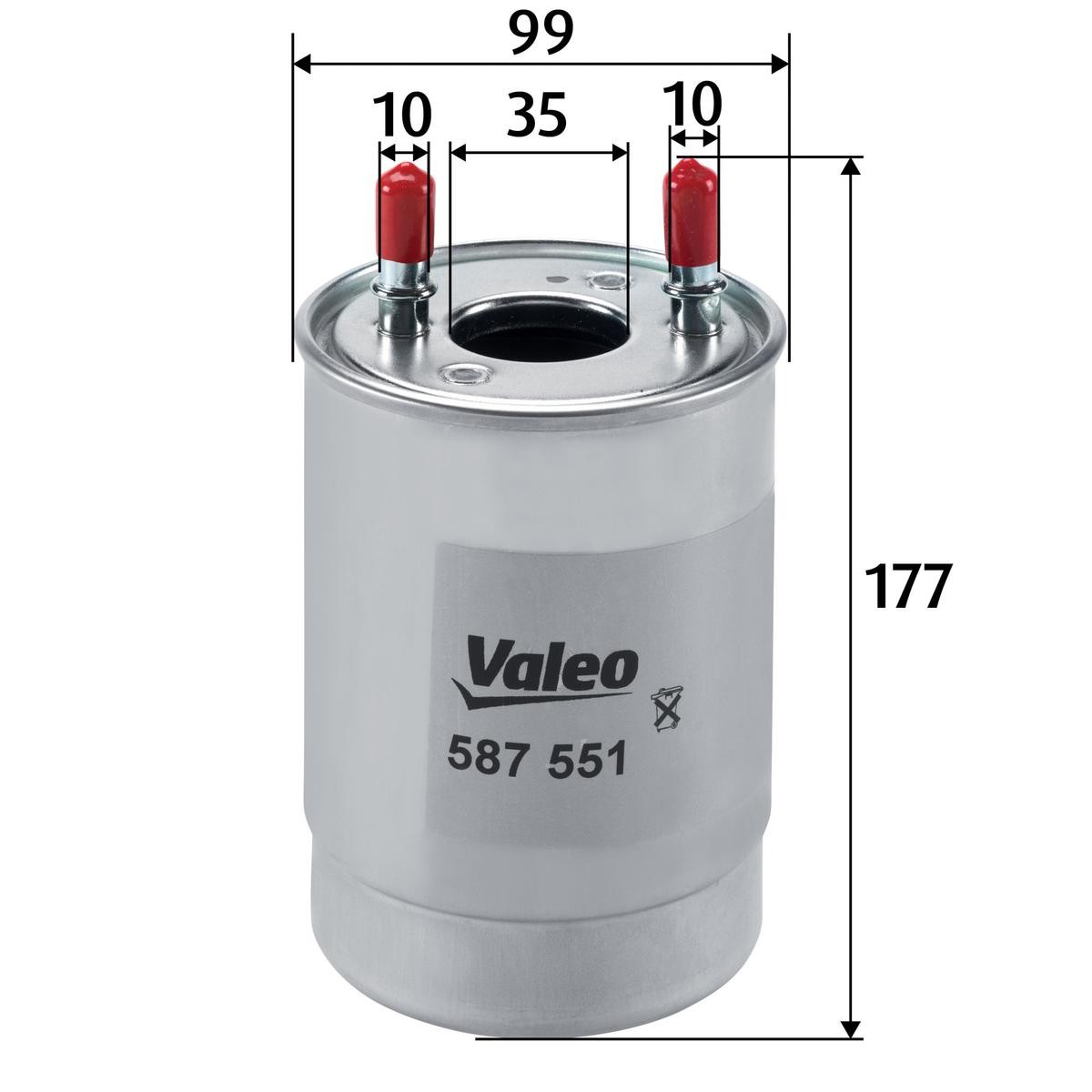 587551 Fuel filter 587551 VALEO In-Line Filter, 10mm, 10mm